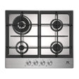 Master Kitchen Plită pe gaz Master Kitchen Edge 60 cm, inox, 4 arzătoare, grătare fontă, arzător Wok, aprindere integrată, sistem de siguranță