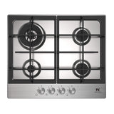 Master Kitchen Plită pe gaz Master Kitchen Edge 60 cm, inox, 4 arzătoare, grătare fontă, arzător Wok, aprindere integrată, sistem de siguranță