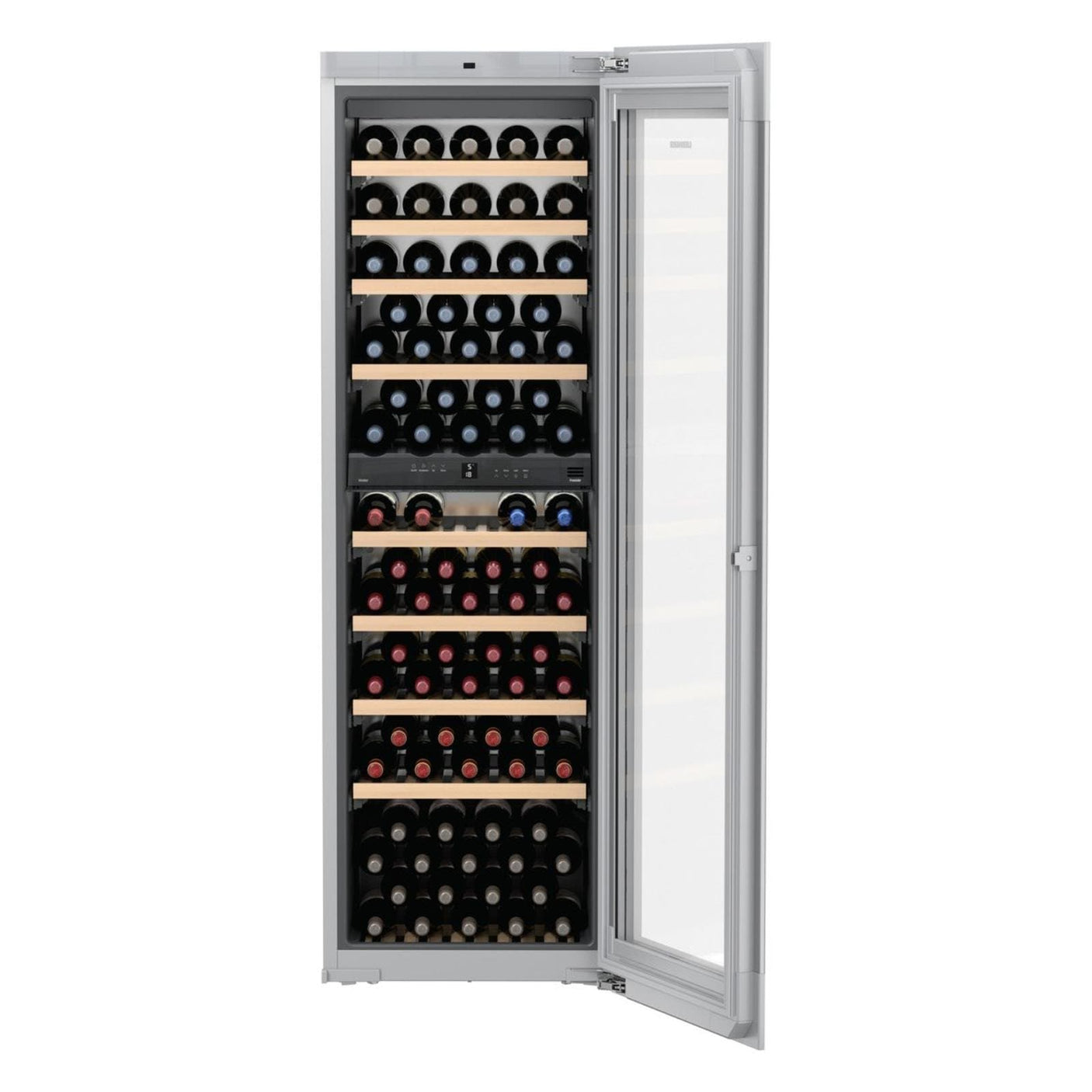 Liebherr Vitrina pentru vin incorporabila, Gama Vinidor, Clasa eficienta energetica A, Clasa climatica SN-ST, Tip control - Display LCD cu afisaj digital al temperaturii, Pozitionare comenzi - in interior, Capacitate neta totala - 271 l, Consum energie/24h - 0,450