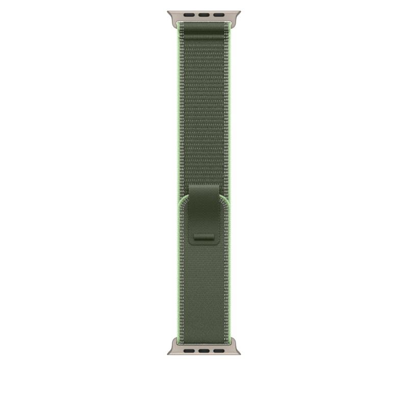 APPLE Apple Watch 49mm Green/Neon Trail Loop - S/M - Natural Titanium Finish