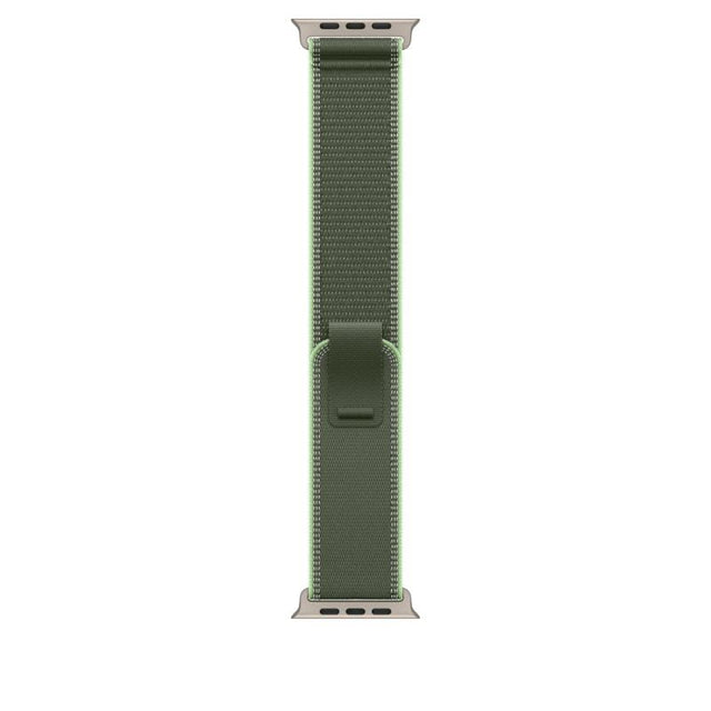APPLE Apple Watch 49mm Green/Neon Trail Loop - S/M - Natural Titanium Finish