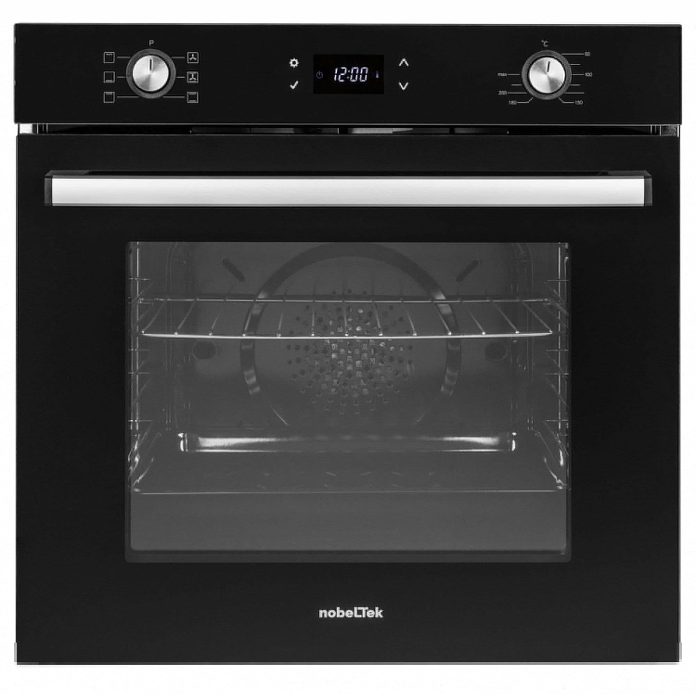 NobeLTek BI Cuptor incorporabil electric, 7 functii, timer digital, 60L, sticla dubla, ventilator de racire, negru