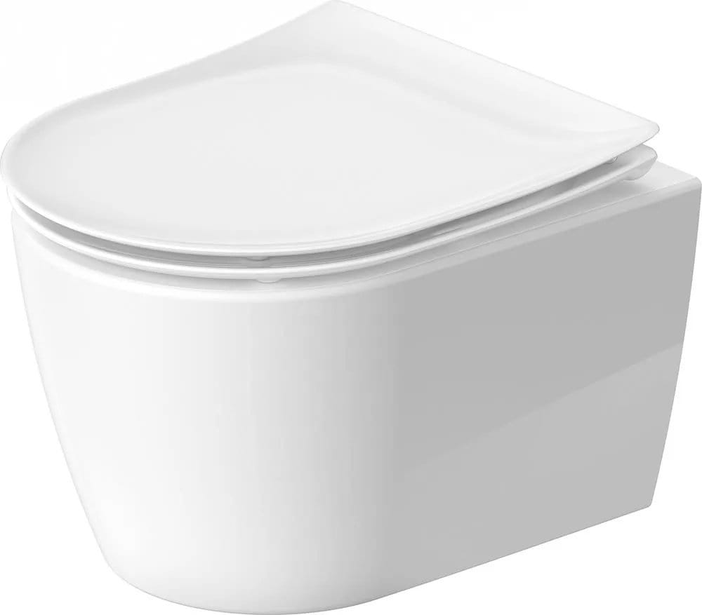 Duravit Vas wc Duravit, Toilet wm compact 480mm Soleil by Starck,white,rimless.,wd, Duraf. incl., suspendat, evacuare orizontala, fara capac (0026490000), alb