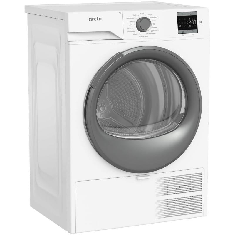 ARCTIC Uscator de rufe Arctic cu pompa de caldura, 7 kg, Clasa D, 15 programe, Auto Antisifonare, Aqua Surf, Hygienic Drying, Display, Alb