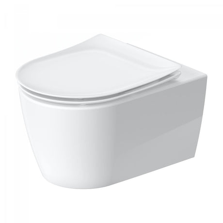 Duravit Vas wc + capac Duravit, Toil.set wm HyFl. Soleil by Starck 54cm,whiteHYG,rotary fl.,Dfix,w.s&c, suspendata, evacuare orizontala, cu capac, soft close, hygieneglaze