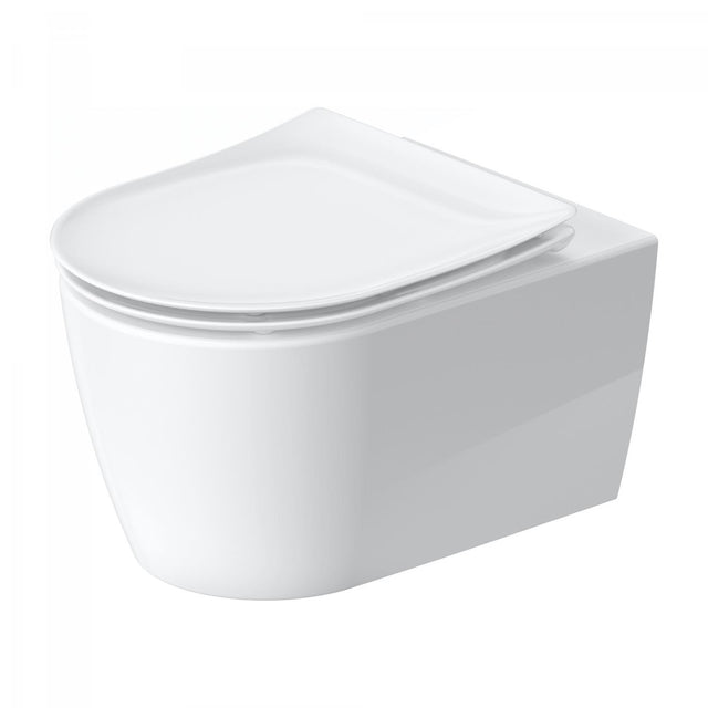 Duravit Vas wc + capac Duravit, Toil.set wm HyFl. Soleil by Starck 54cm,whiteHYG,rotary fl.,Dfix,w.s&c, suspendata, evacuare orizontala, cu capac, soft close, hygieneglaze