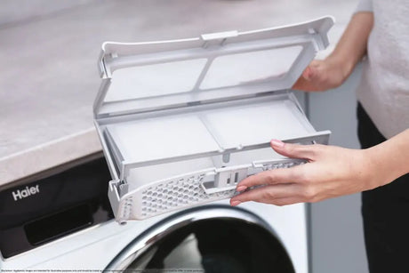 Haier Uscator de rufe Uscator de rufe Haier HD90-A3959-S | 9kg, Pompa de caldura, Inverter, Wi-Fi, A+++, 59.5x67.5x84.5cm