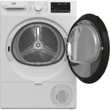 BEKO Uscator de rufe Beko, Pompa de caldura, 8 kg, 15 programe, Clasa C, RecycledDry, Motor ProSmartT Inverter, OptiSense, Aquawaver, Alb
