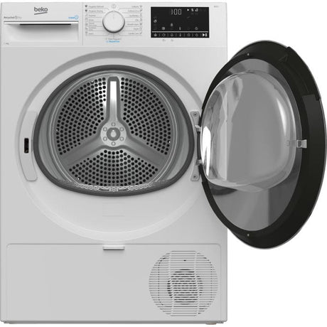 BEKO Uscator de rufe Beko, Pompa de caldura, 8 kg, 15 programe, Clasa C, RecycledDry, Motor ProSmartT Inverter, OptiSense, Aquawaver, Alb