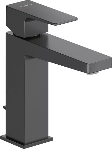 Duravit Baterie lavoar Duravit, Manhattan single lever bas. mixer M with pull-rod, monocomanda, marime M, cartus ceramic, set evacuare cu tija, schwarz mat, negru mat