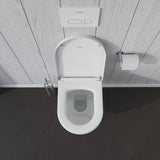Duravit Vas wc Duravit, Toilet WM 570mm ME by Starck white washdown, Durafix, suspendat, evacuare orizonatala, fara capac (0020010000, 0020090000), alb