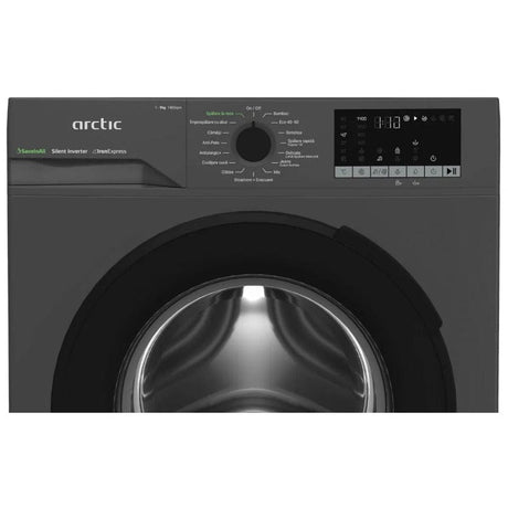 ARCTIC Masina de spalat rufe Masina de spalat rufe Arctic APLM2WFSU29412A | 9kg, 1400rpm, Clasa A, Motor Inverter, ExtraSteam, Antracit, 60x54.6x84.5cm