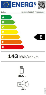 Beko Frigider Frigider Beko B1RMLNE444XB | 365L, NoFrost, Clasa E, LED, Argintiu, 59.7x70.9x186.5cm