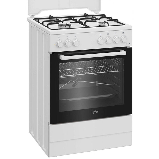 Beko Aragaz Aragaz Beko FBST62110DW | 4 Arzatoare, Grill Electric, Cuptor Electric, Rotisor, 60x60x85cm