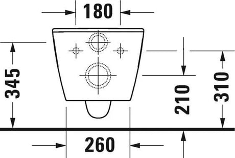 Duravit Vas wc Duravit, Toil.wm HyFl. 54cm Soleil by Starck white,rimless,WD,rotary flush,HYG, suspendat, evacuare orizontala, fara capac (0026490000), hygieneglaze, alb