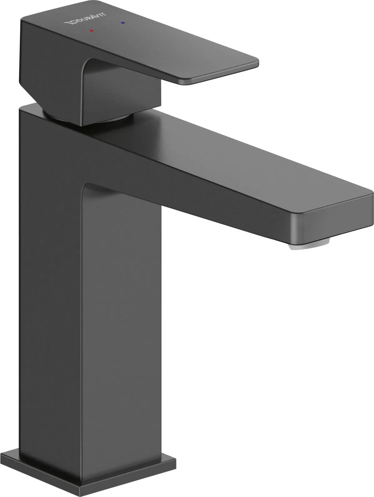 Duravit Baterie lavoar Duravit, Manhattan single lever bas. mixer M with pull-rod, monocomanda, marime M, cartus ceramic, fara set de evacuare, schwarz mat, negru mat