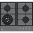 Beko Plita pe gaz Plita pe Gaz Beko HILW64225SZG | 60cm, 4 Arzatoare, Wok, Sticla Gri