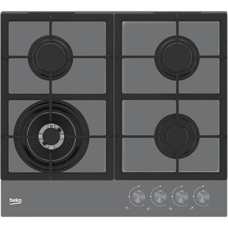 Beko Plita pe gaz Plita pe Gaz Beko HILW64225SZG | 60cm, 4 Arzatoare, Wok, Sticla Gri