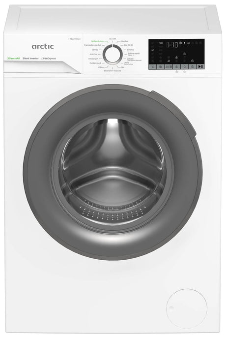 ARCTIC Masina de spalat rufe Arctic, 10kg, 1400rpm, Clasa A, Motor Silent Inverter, SAVEINALL, ExtraSteam, Display, Recycled Tub, Alb