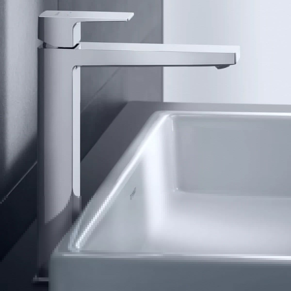 Duravit Baterie lavoar Duravit, Manhattan single lever bas. mixer XL with pull-rod, monocomanda, marime XL, cartus ceramic, fara set de evacuare, crom