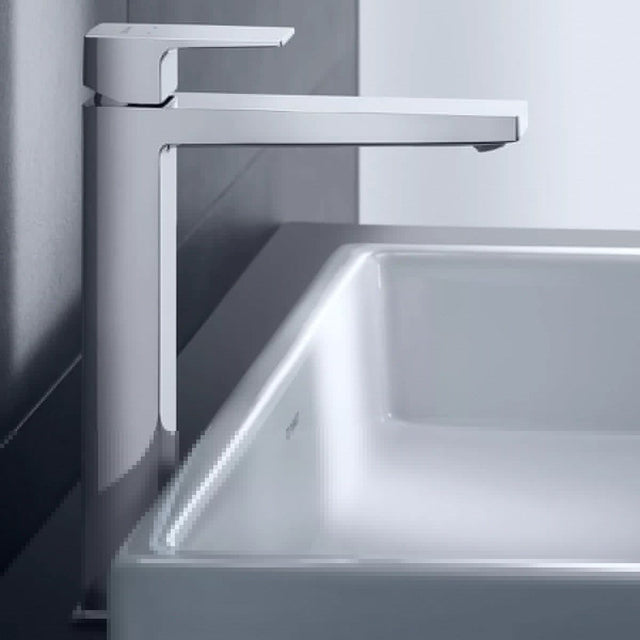 Duravit Baterie lavoar Duravit, Manhattan single lever bas. mixer XL with pull-rod, monocomanda, marime XL, cartus ceramic, fara set de evacuare, crom