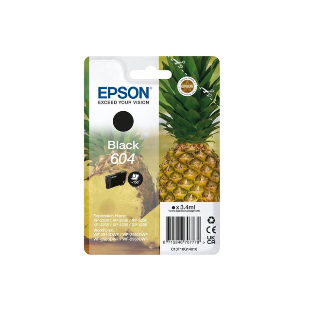 EPSON Epson Ink 604 Black Schwarz (C13T10G14010)