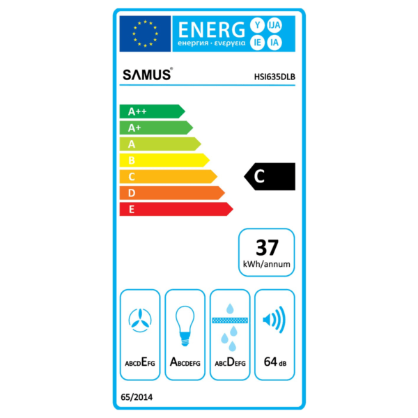 Samus Hota decorativa Hotă Decorativă Samus HSI635DLB | 60cm, 350m³/h, Negru
