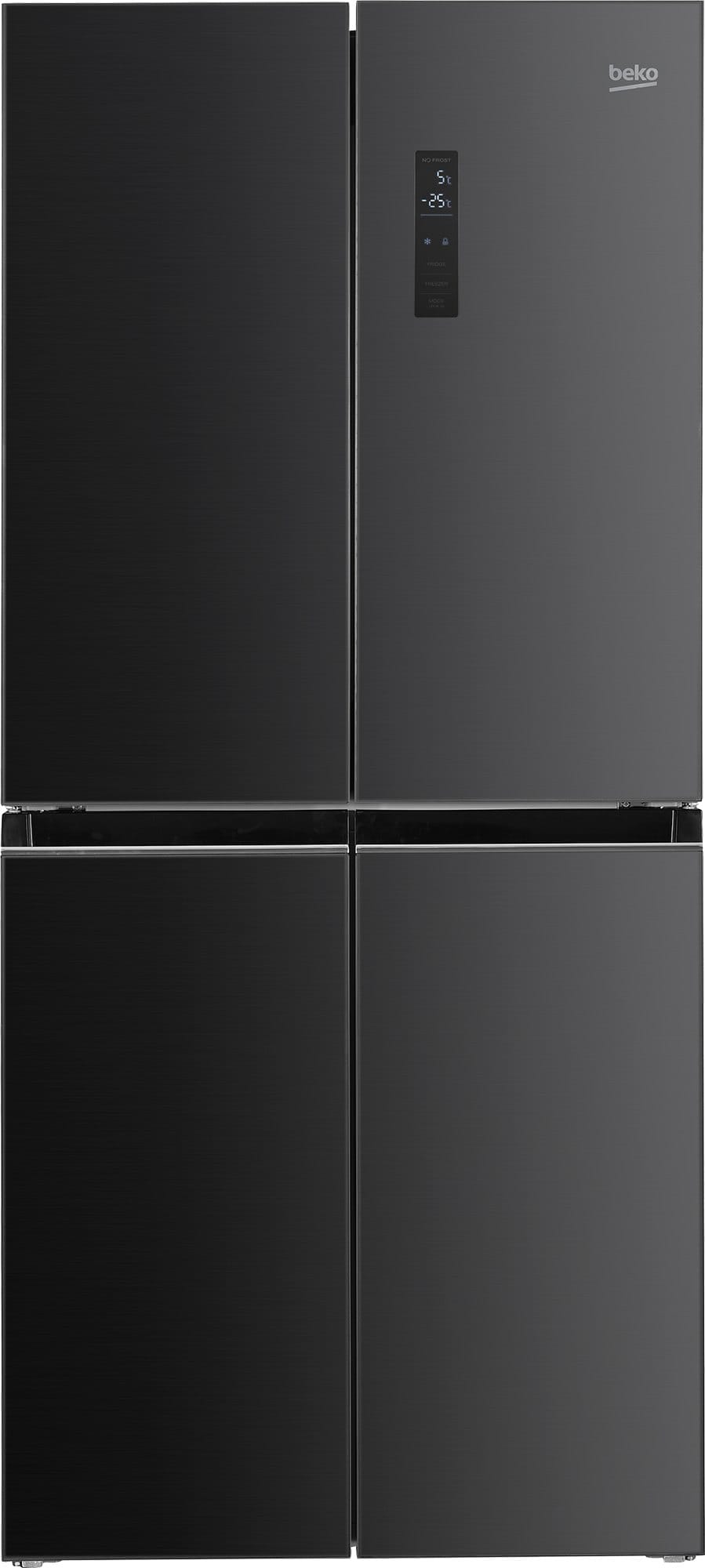 Beko Side by side Frigider Side by Side Beko GNO4031GS | 4 usi, 421L, NeoFrost, Clasa E, Sticla antracit