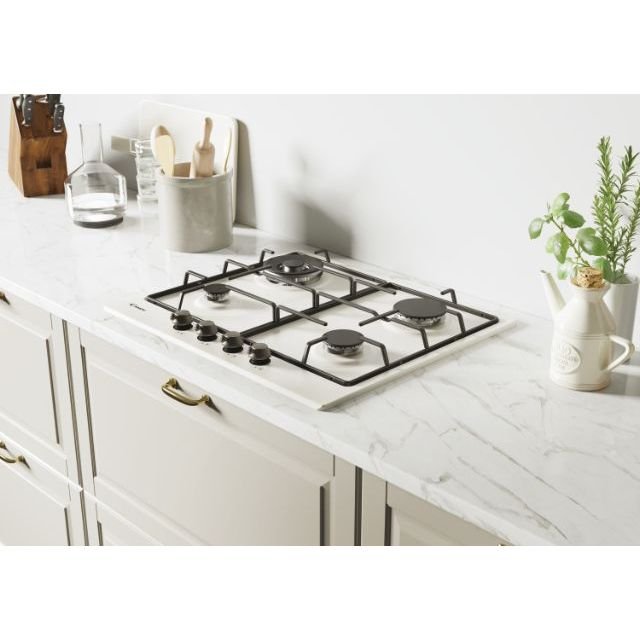 Plita incorporabila pe gaz Candy CHW6BR4WGTWA | 4 arzatoare, Siguranta, Alb