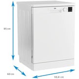 Beko Masina de spalat vase Masina de spalat vase Beko DVN06430W | 14 seturi, 6 programe, Clasa D, Auto Door Opening, Alb, 59.8x60x85cm