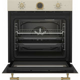 Beko Cuptor incorporabil Cuptor Incorporabil Beko RBIM19200CD | 72L, Clasa A, 8 Programe, Retro Crem, 59.4x56.7x59.5cm