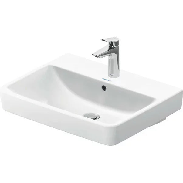 Duravit Lavoar Duravit, WB/FWB 600 mm Duravit No.1 white, w.OF,W.TP,1 TH,underneath glazed, montare pe perete/blat, cu preaplin, gaura pt baterie, smalt pe interior, dreptunghiular, alb