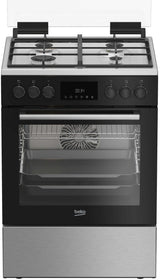 Beko Aragaz Aragaz Beko FBSM62530DXMS | 4 Arzatoare, Cuptor Electric 8 Functii, LED Display, Autocuratare Catalitica, 60x60x85cm