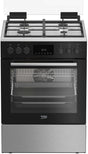 Beko Aragaz Aragaz Beko FBSM62530DXMS | 4 Arzatoare, Cuptor Electric 8 Functii, LED Display, Autocuratare Catalitica, 60x60x85cm