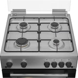 Beko Aragaz Aragaz Beko FBGT62110DXO | 4 Arzatoare, Grill Gaz, Rotisor, Timer, 60x60x85cm
