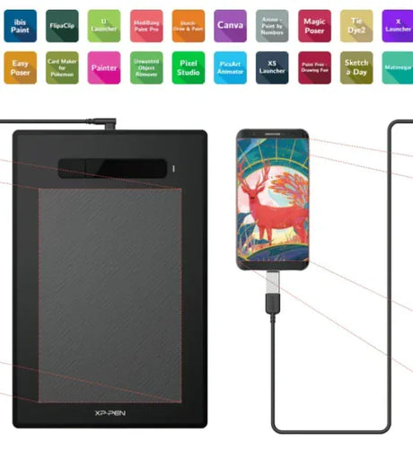 XP-Pen Tableta grafica XP-PEN Star G960S Plus 9x6 OTG+Android 4 Butoane 8192 niveluri presiune include 10 Varfuri