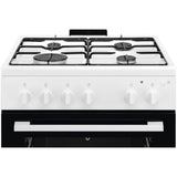 Electrolux Aragaz Electrolux, Gaz, 4 arzatoare, Autocuratare Catalitica, Timer mecanic, Aprindere integrata plita si cuptor, Grill Electric, Rotisor, Iluminare cuptor, 60 cm, Alb