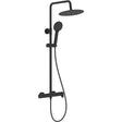Roca Sistem de dus Roca, Gama Vega Plus, monocomanda, dus de mana, 3 jeturi, palarie dus, 250mm, negru mat
