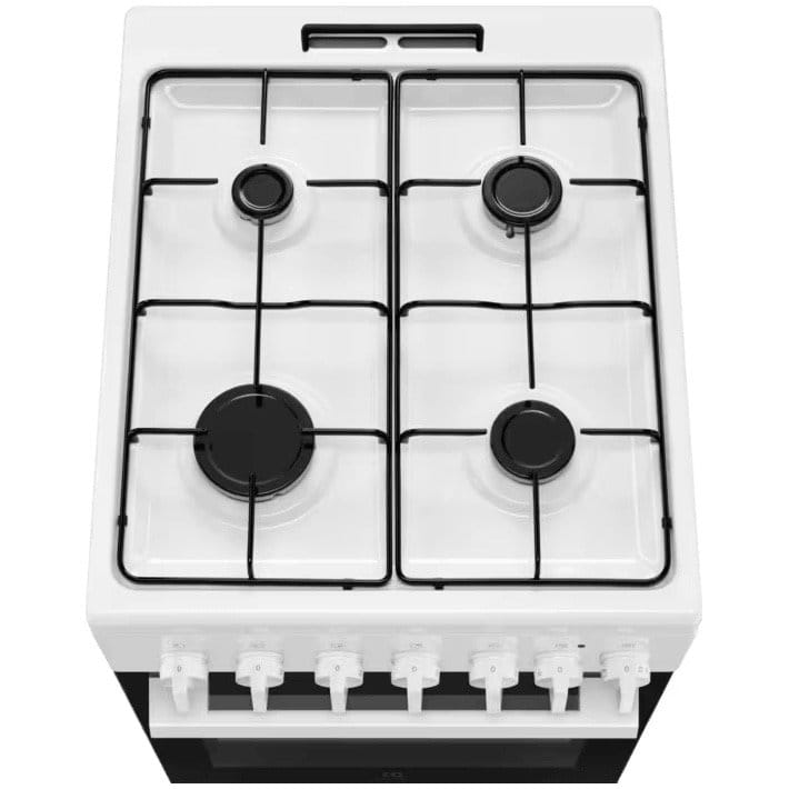 Electrolux Aragaz Electrolux, Mixt, 4 arzatoare , Siguranta plita, Aprindere integrata, Cuptor electric, SteamBake, AirFry, Timer, Grill electric, Clasa A, 50 cm, Alb