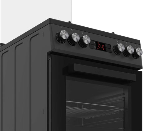 Beko Aragaz Aragaz Beko FSM52330NAO | 4 Arzatoare, Aprindere Electrica, Cuptor Electric, Grill, Display, Antracit, 50x60x85cm