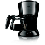 Philips Cafetiera Daily Collection, Sistem Anti-picurare, Sistem Aroma twister, Vas de sticla, putere 1000W, capacitate vas 1.2 l, 2-15 cesti, Negru si metalic