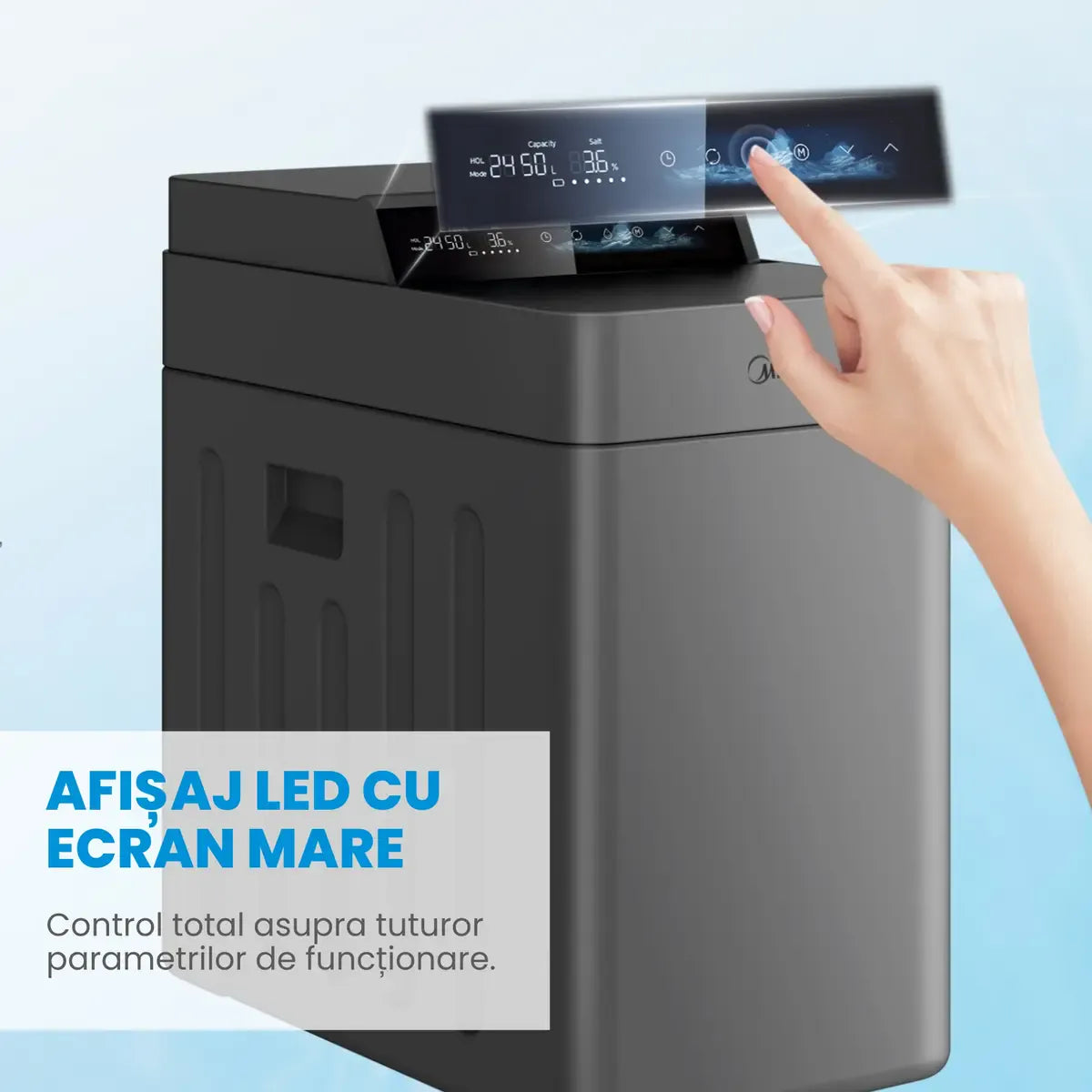 Midea Accesoriu electrocasnice Dedurizator Apa Midea QS2476-180 | 2000 L/h, 18L Rasina, LED, Mod Vacanta