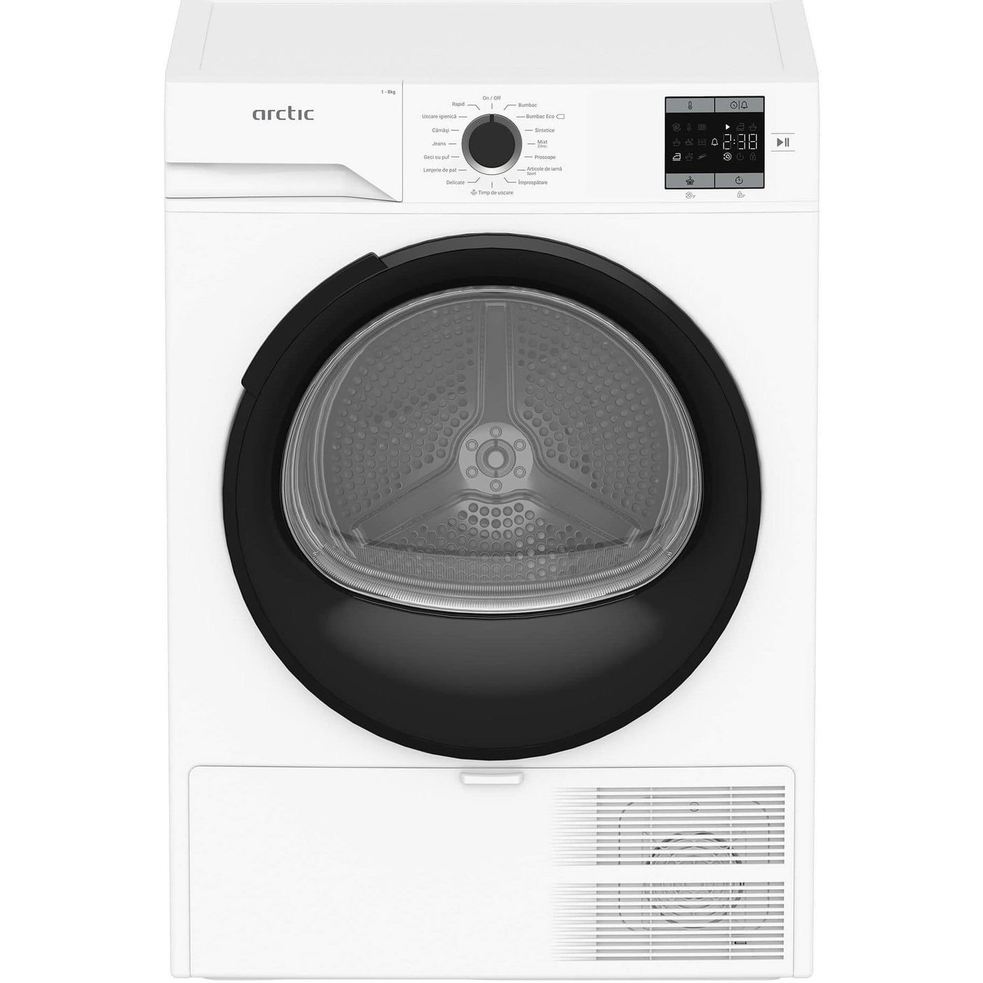ARCTIC Uscator de rufe Arctic cu pompa de caldura, 8kg, D, AquaSurf, Auto Antisifonare, Dispaly, Alb