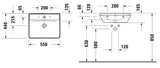 Duravit Lavoar Duravit, Washbasin 550mm D-Neo white with of, with tp, 1 th, montare pe perete, cu preaplin, gaura pt baterie, smalt pe interior, alb