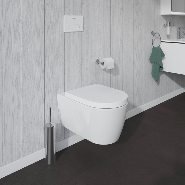 Duravit Vas wc Duravit, Toilet WM 570mm ME by Starck white washdown, Durafix, suspendat, evacuare orizonatala, fara capac (0020010000, 0020090000), alb
