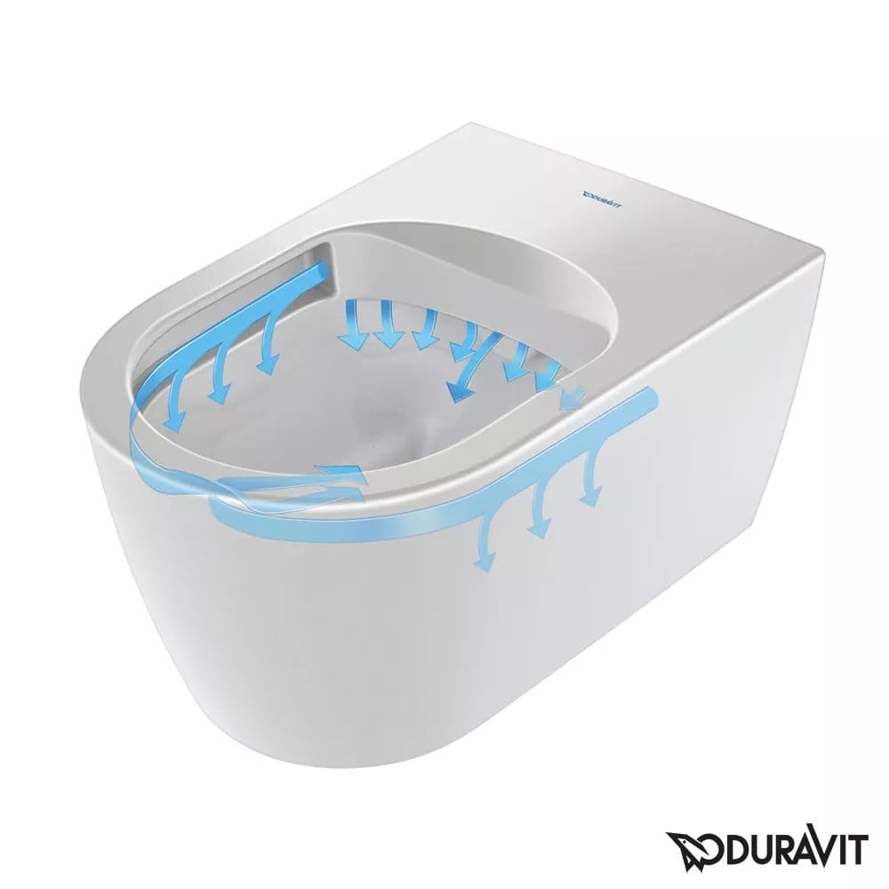 Duravit Vas wc + capac Duravit, Toilet-set,wm,ME by Starck,white rimless WD, Durafix, incl.s&c w.sc, suspendat, evacuare orizontala, cu capac (0020090000), soft close, alb