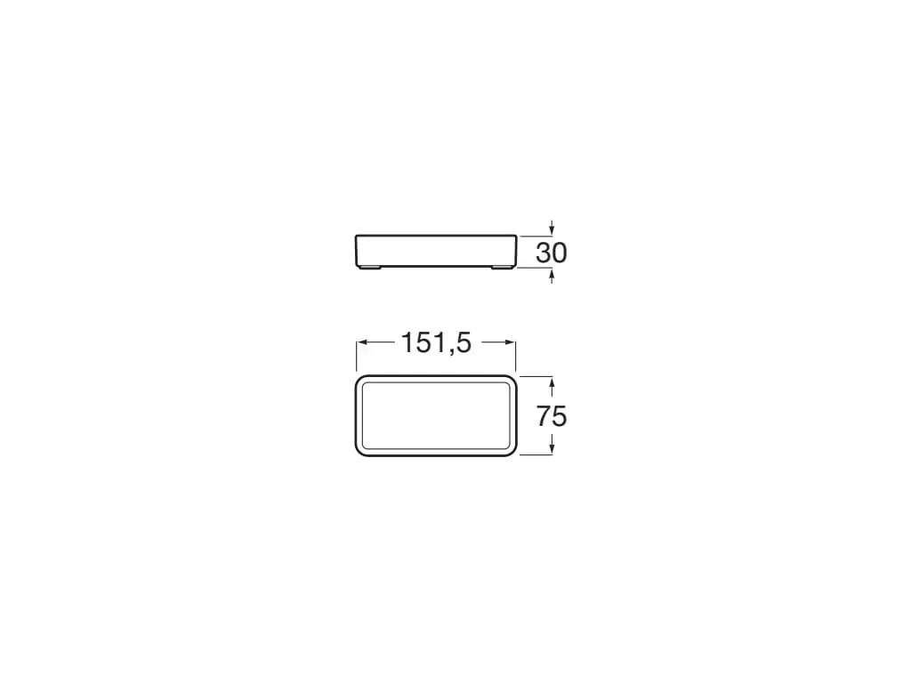 Roca Recipient accesorii Roca, Gama Onda, pe blat, 75x151x30, plastic, alb