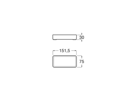 Roca Recipient accesorii Roca, Gama Onda, pe blat, 75x151x30, plastic, alb