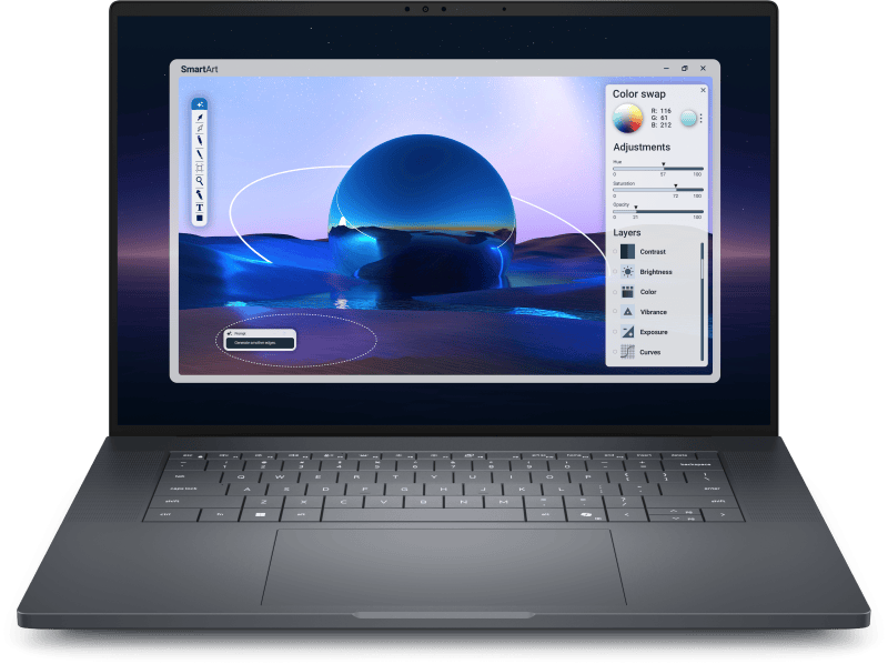 DELL Laptop Dell Pro Max 16 Premium MA16250, 16", Non-Touch, FHD+ 1920 x 1200, VRR 120Hz, 500 Nit, DCI-P3 100%, Anti-Glare, 8MP RGB + IR, ENERGY STAR Qualified , EPEAT Gold with Climate+, 8MP HDR + IR UPD Camera