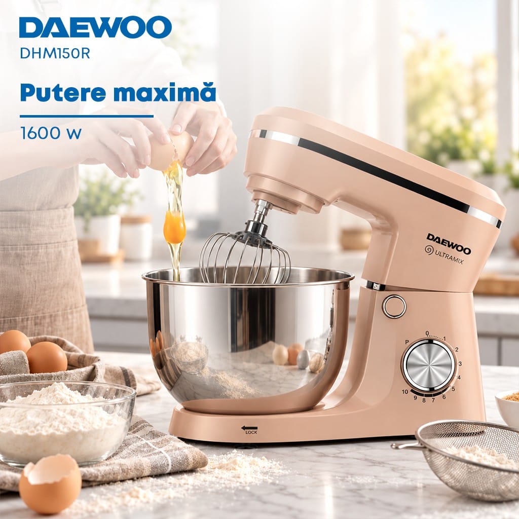 Daewoo SDA Mixer Mixer cu Bol Daewoo SDA DHM150R | 1600W, 10 Viteze, Bol 4.5L
